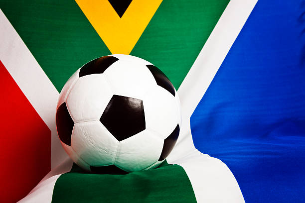 istock Soccer ball and South African flag 114324947