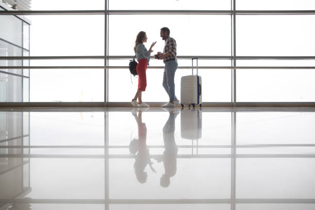 istock Positive female talking with man 1143249879