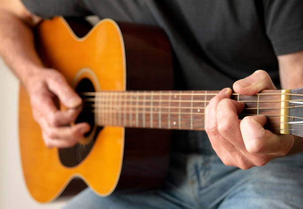 istock Strumming a C Chord on an Acoustic Guitar 1143253220