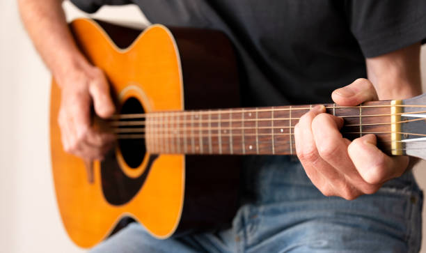 istock Finger Picking a C Chord on an Acoustic Guitar 1143253221