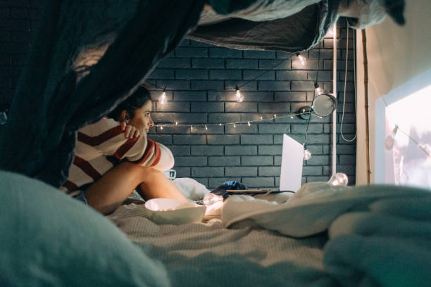 istock Movie night in home theater 1143253289