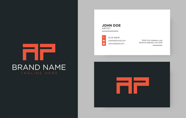Premium letter AP logo with an elegant corporate identity template Premium letter AP logo with an elegant corporate identity template lettera a stock illustrations