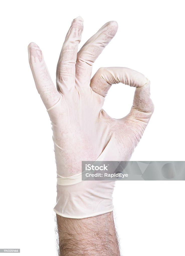 Medical OK signer/médecin dit tout d'accord - Photo de Gants de protection libre de droits