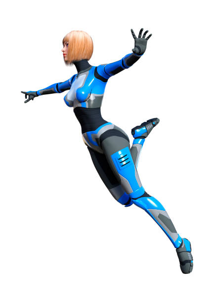 istock 3D illustration female robot on white 1143256043
