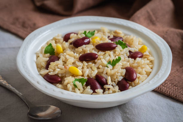 istock Rice with red beans in bowl 1143258453