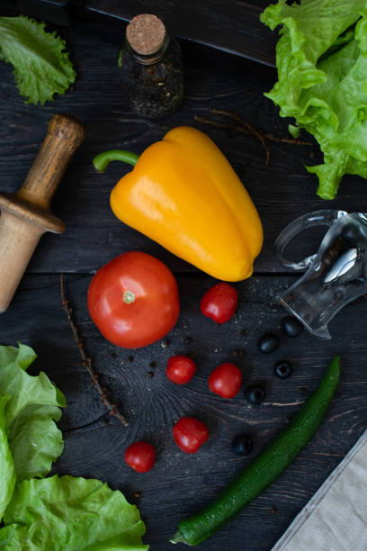 istock Vegetable Still life. The process of cooking vegetable salad. 1143258662