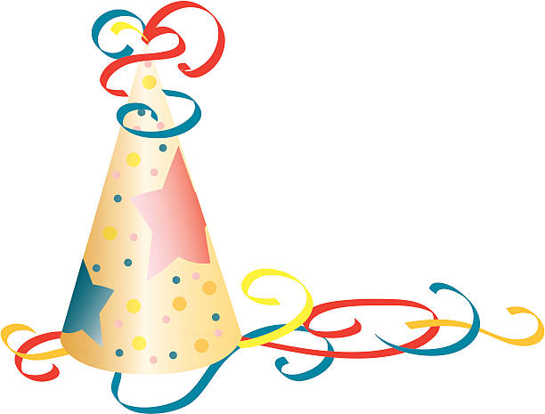 ilustrações, clipart, desenhos animados e ícones de chapéu de festa - party hat hat white background blue