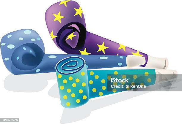 Noisemakers Stock Illustration - Download Image Now - Blue, Clip Art, Close-up