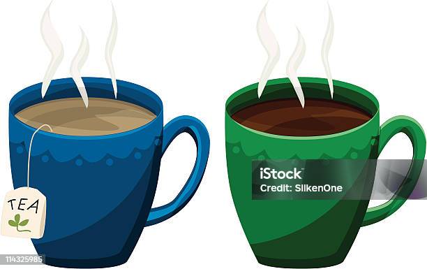 Kaffee Und Tee Zu Stock Vektor Art und mehr Bilder von Teetasse - Teetasse, Illustration, Zwei Gegenstände
