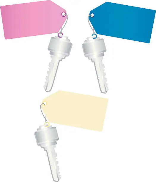 Vector illustration of Multiple Silver Keys