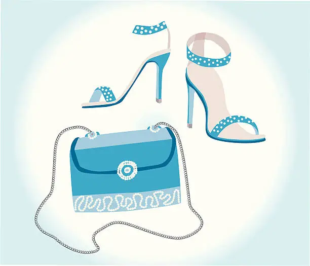 Vector illustration of Sexy Blue Accessories