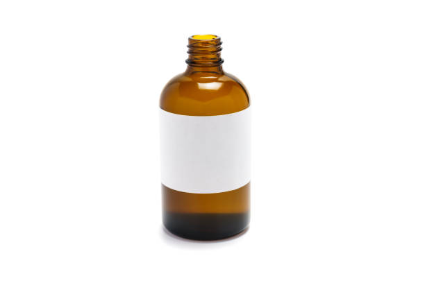 istock Brown medicine bottle with label 1143261363