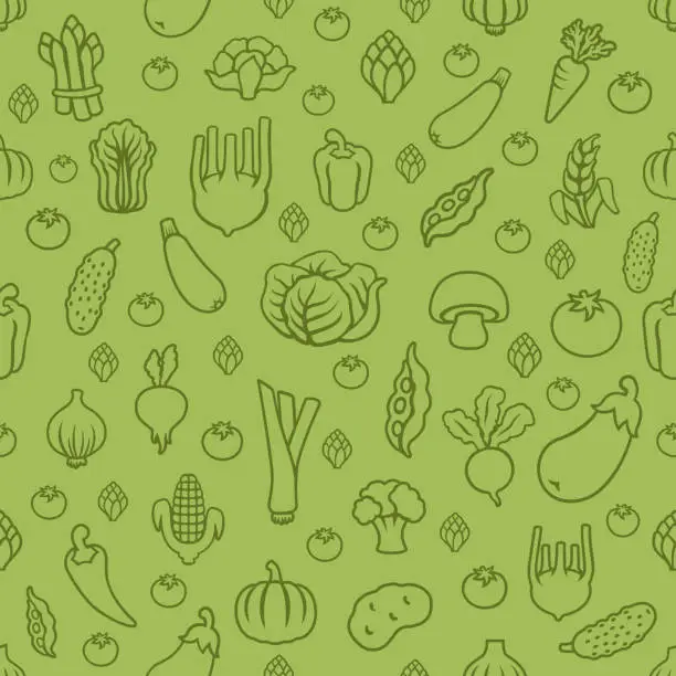 Vector illustration of Fresh vegetables. Wallpaper background