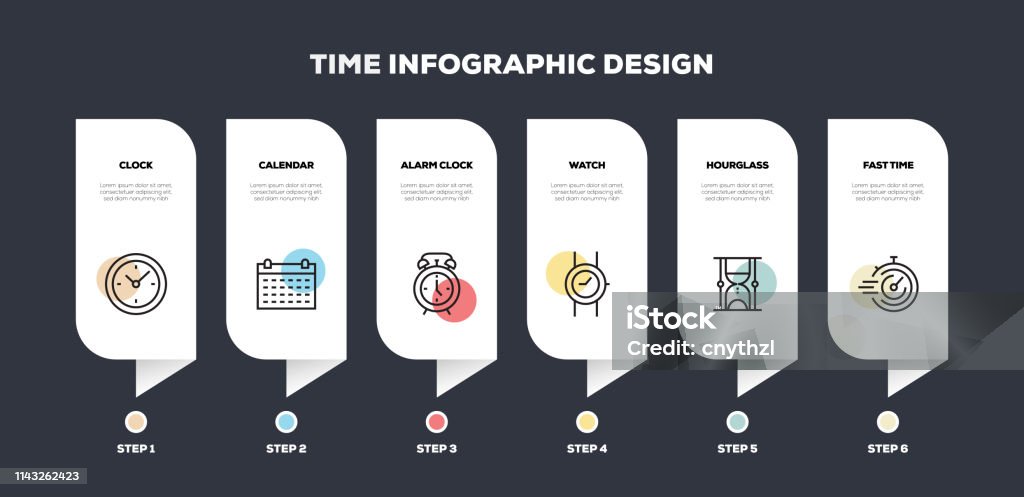 Time Related Line Infographic Design Watch - Timepiece stock vector