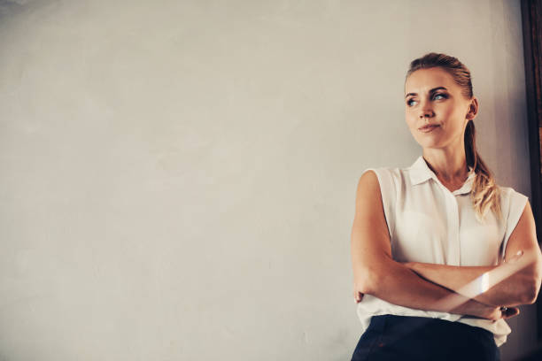 istock Thoughtful female employer dreaming during break inside 1143262527