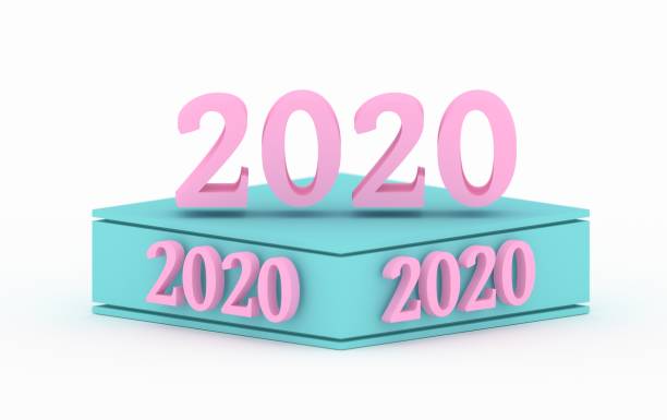 istock Pink 2020 numbers on blue podium isolated 1143264030
