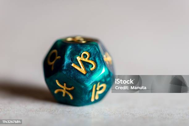 Astrology Dice With Zodiac Symbol Of Capricorn Stock Photo - Download Image Now - Aquarius - Astrology Sign, Aries, Astrology