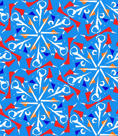 Seamless kaleidoscopic pattern in the technique of paper applications