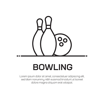 Bowling Vector Line Icon - Simple Thin Line Icon, Premium Quality Design Element