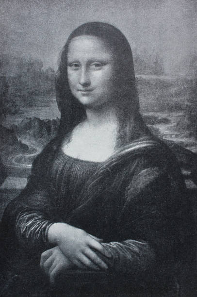 The Mona Lisa by Leonardo Da Vinci in a vintage book The Mona Lisa by Leonardo Da Vinci in a vintage book Leonard de Vinci, author A. Rosenberg, 1898, Leipzig mona lisa stock illustrations