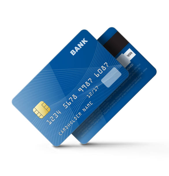 ilustraciones, imágenes clip art, dibujos animados e iconos de stock de conjunto de tarjetas de crédito aisladas sobre fondo blanco. - credit cards