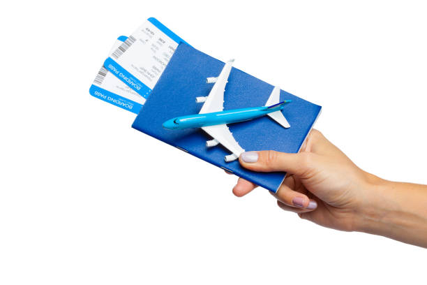istock Hand holding passport isolated on white 1143273280