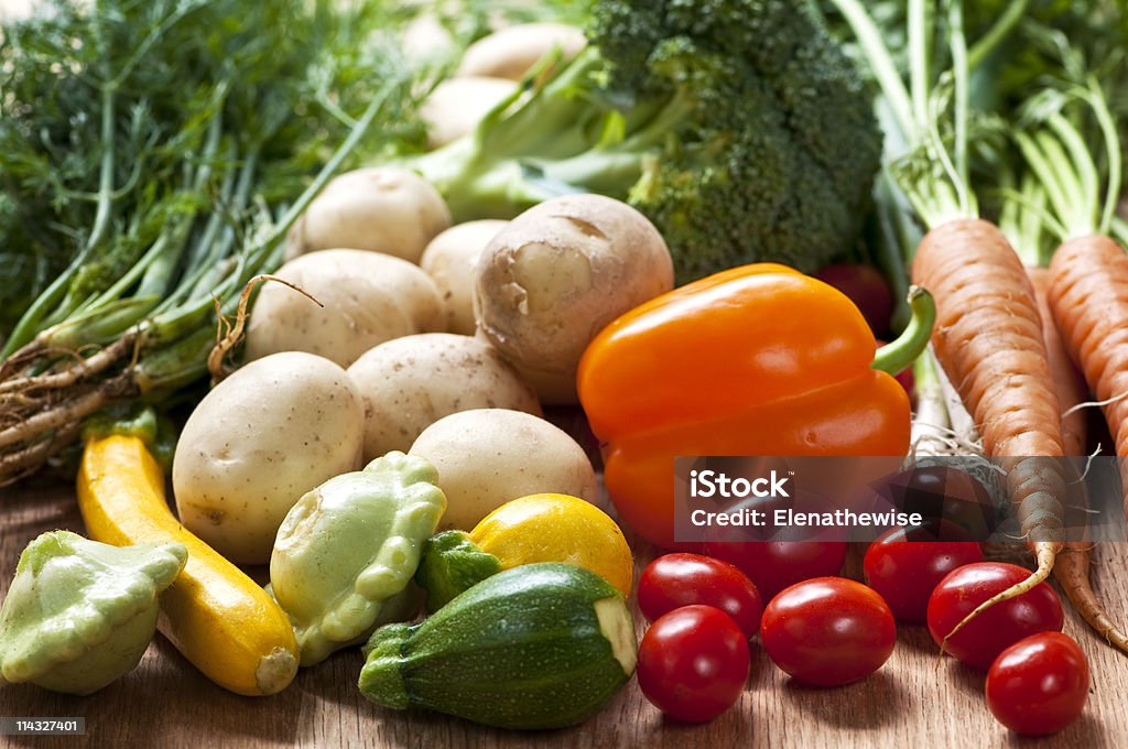 Vegetables Bunch of whole assorted fresh organic vegetables Abundance Stock Photo