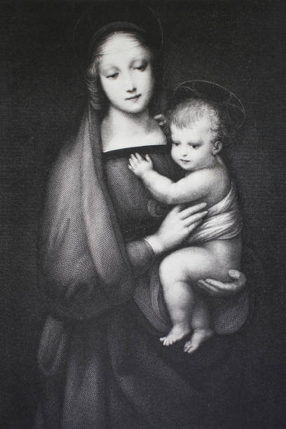 istock The Madonna del Granduca by Raphael Sanzio in a vintage book 1143274935