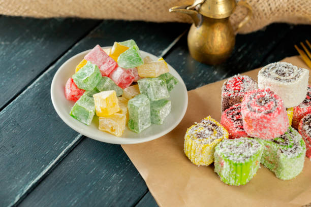 istock traditional eastern desserts on wooden background 1143275110