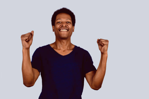 istock Afro American man celebration victory. 1143276904