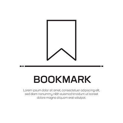 Bookmark Vector Line Icon - Simple Thin Line Icon, Premium Quality Design Element