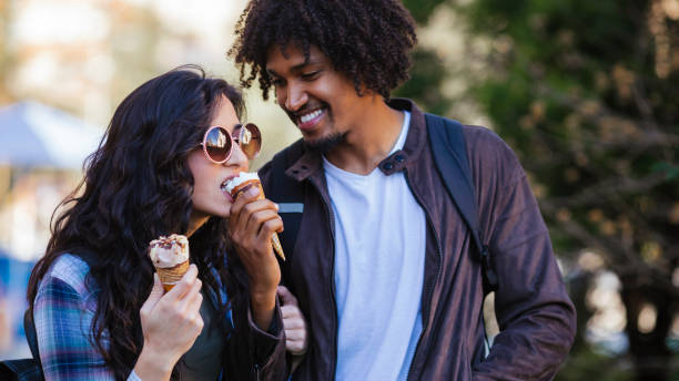 istock Beautiful young couple having fun outdoors on a lovely day 1143279753