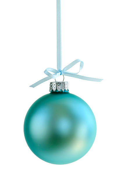 A pale blue Christmas ornament