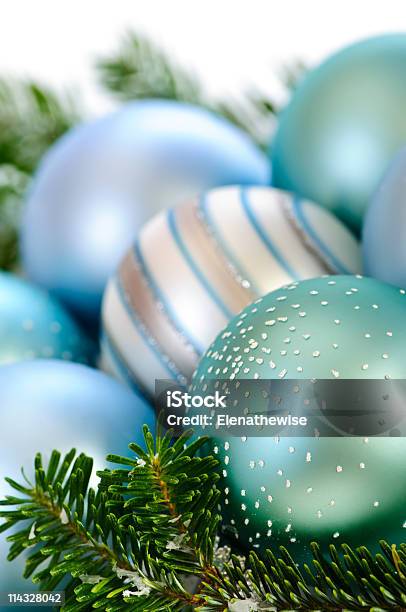 Christmas Ornaments Stock Photo - Download Image Now - Blue, Branch - Plant Part, Bright