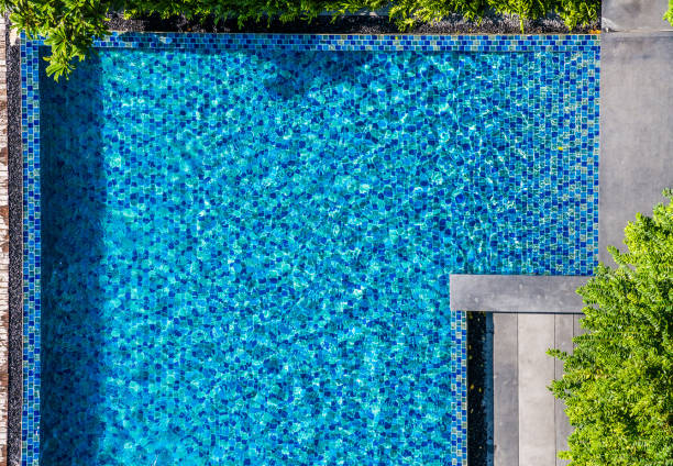 top view of public swimming pool stock photo