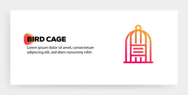 Vector illustration of BIRD CAGE ICON CONCEPT