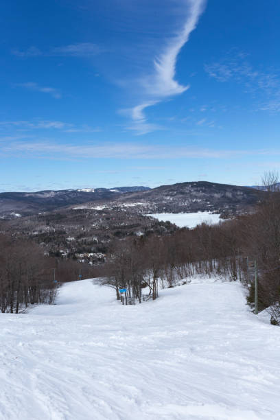 istock Winter ski slope and blue sky 1143284955