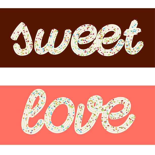 istock Tempting  typography. Icing text. Words 