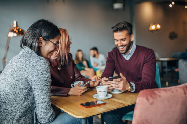 istock Group of friends in cafe 1143286811