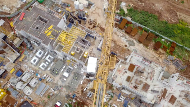 istock Construction site - Aerial image of a large Residential compound during early stages of construction 1143287916