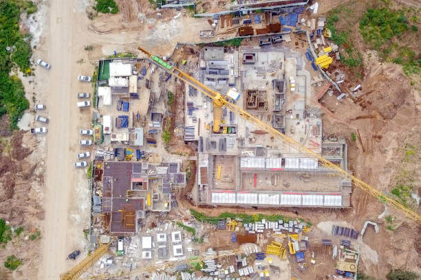 istock Construction site - Aerial image of a large Residential compound during early stages of construction 1143288010