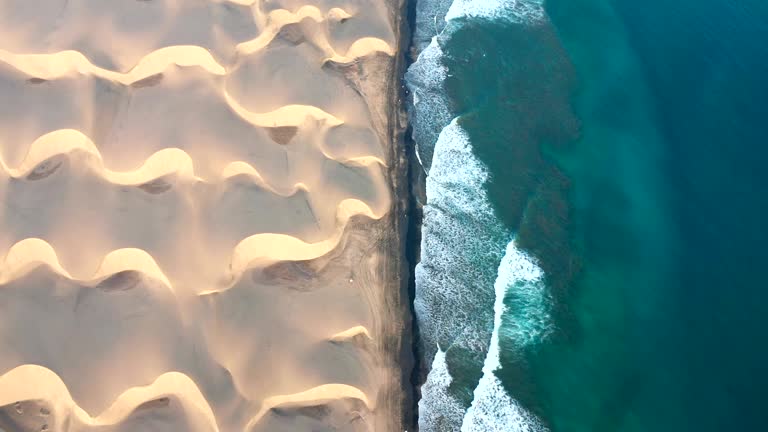 Desert coastline of Gran Canaria. Aerial view