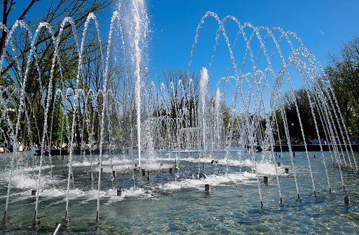 The Hochstrahlbrunnen fountain in Vienna