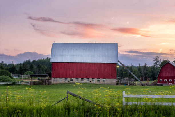 istock A red barn in the middle of Wakefield Quebec 1143291170