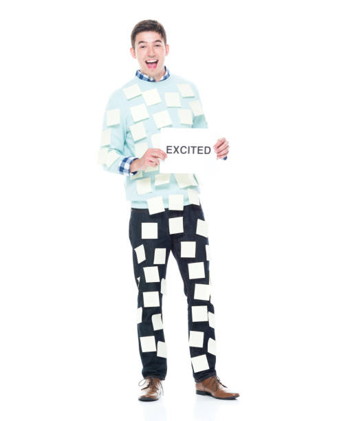 istock Attractive man covered in adhesive notes and is excited 1143292962