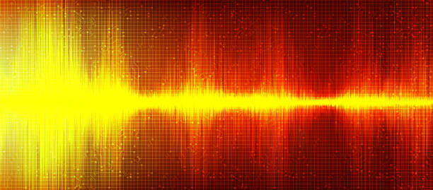 istock Orange Digital Sound Wave Background,technology and earthquake wave concept,design for music industry,Vector,Illustration. 1143296016