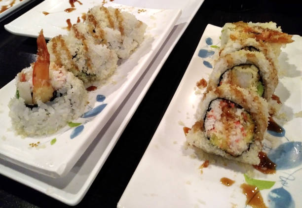 istock California Rolls on a Pair of Ceramic Plates 1143297334