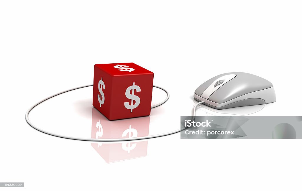 Símbolo do Dólar com Mouse de Computador - Foto de stock de Atividade comercial royalty-free