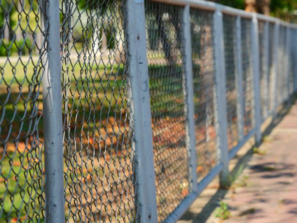 istock Steel wire mesh fence outdoor 1143300491