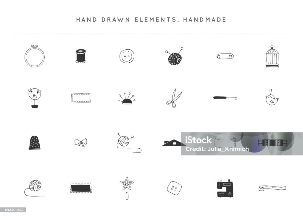 Objects With Label Part Vector Set Of Handmade Label Elements Hand Drawn Isolated Objects Stock ...